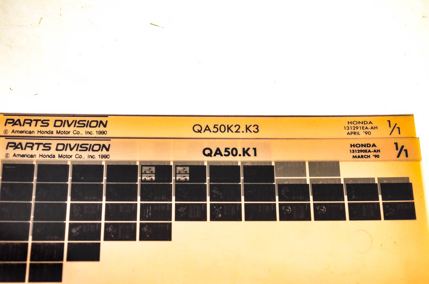 OEM Honda 131290EA-AH QA50 Microfiche Lot Of 2