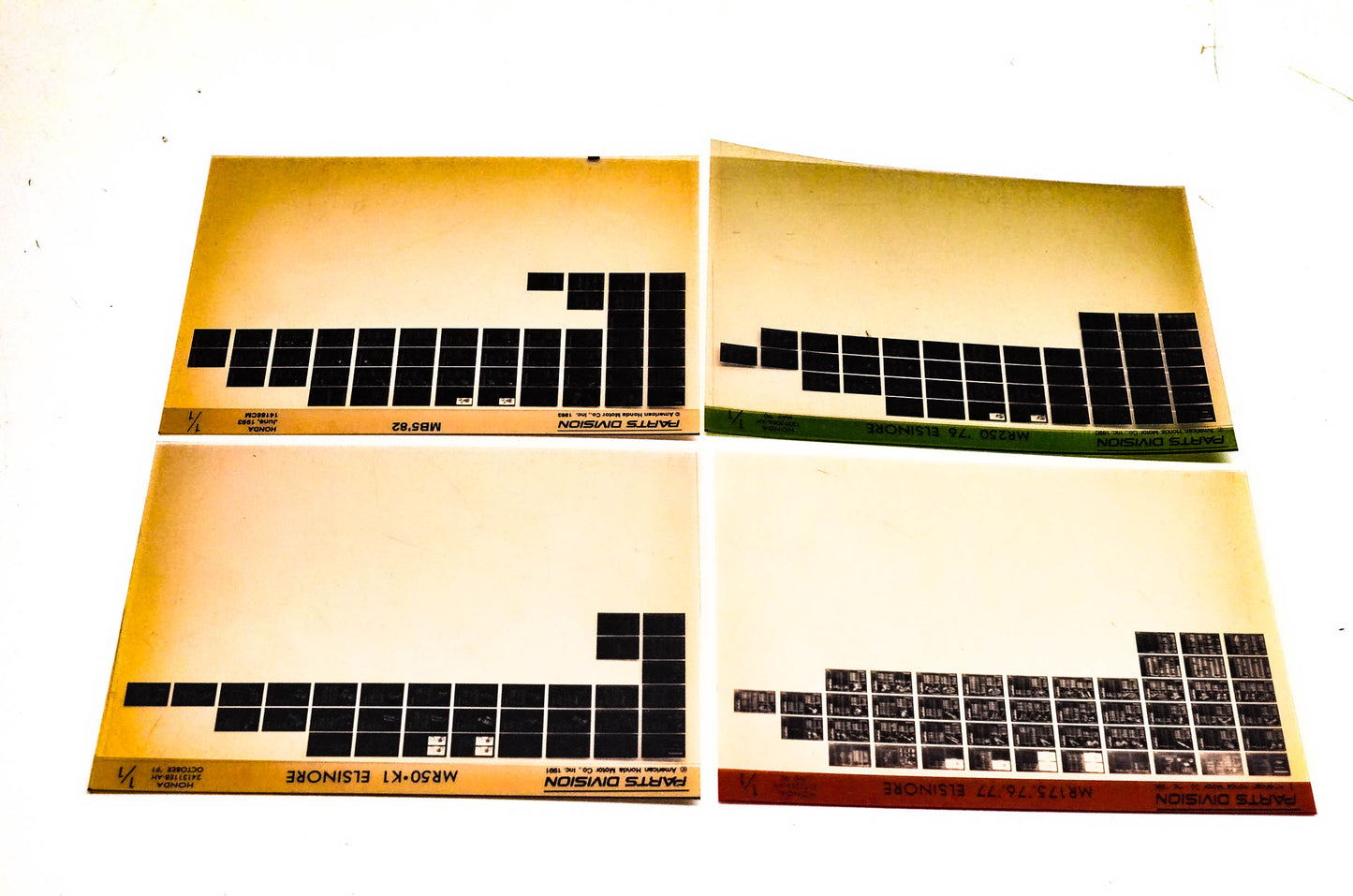 OEM Honda MR175 MR250 MR50 MB5 Microfiche Lot Of 4