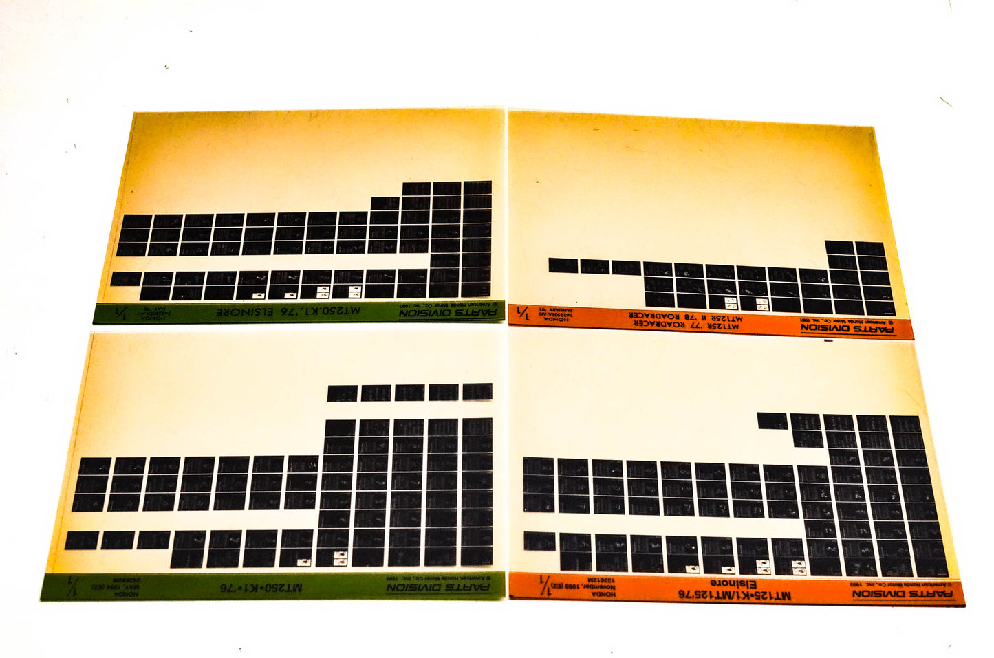 OEM Honda 133612M MT125/R MT250 Microfiche Lot Of 4