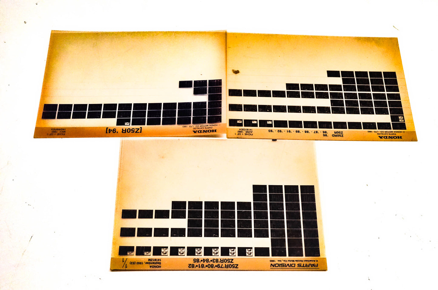 OEM Honda 14181GEH Z50R Microfiche Lot Of 3