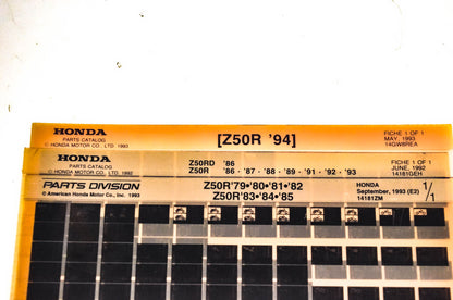 OEM Honda 14181GEH Z50R Microfiche Lot Of 3