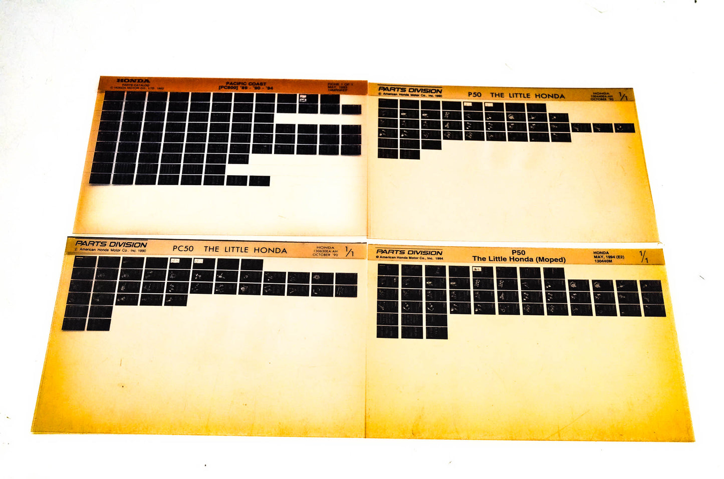 OEM Honda 14MR5KEF PC50 P50 PC800 Microfiche Lot Of 4