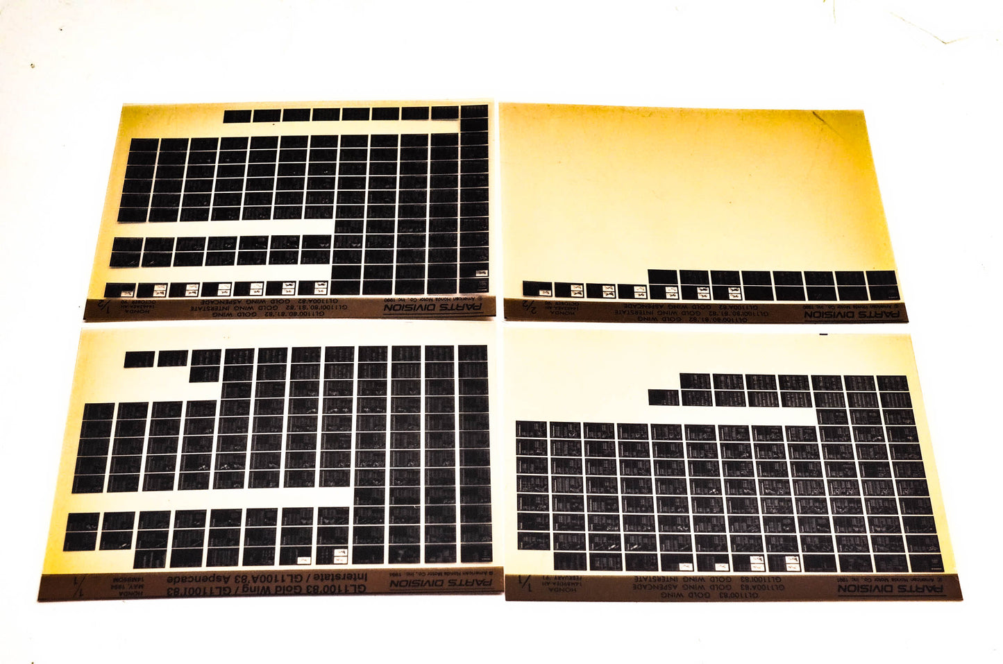 OEM Honda Gold Wing GL1100 I/A Microfiche Lot Of 4