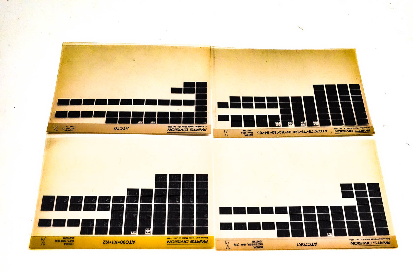 OEM Honda 139370EA-AH ATC70 ATC70K1 ATC90 Microfiche Lot Of 4