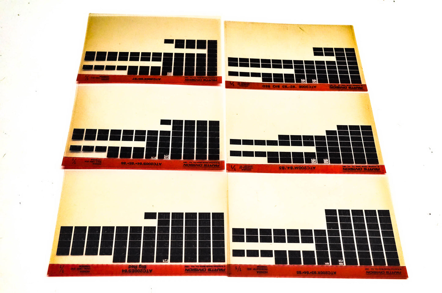 OEM Honda 14965DM ATC200 X/E/ES/M/S Microfiche Lot Of 6