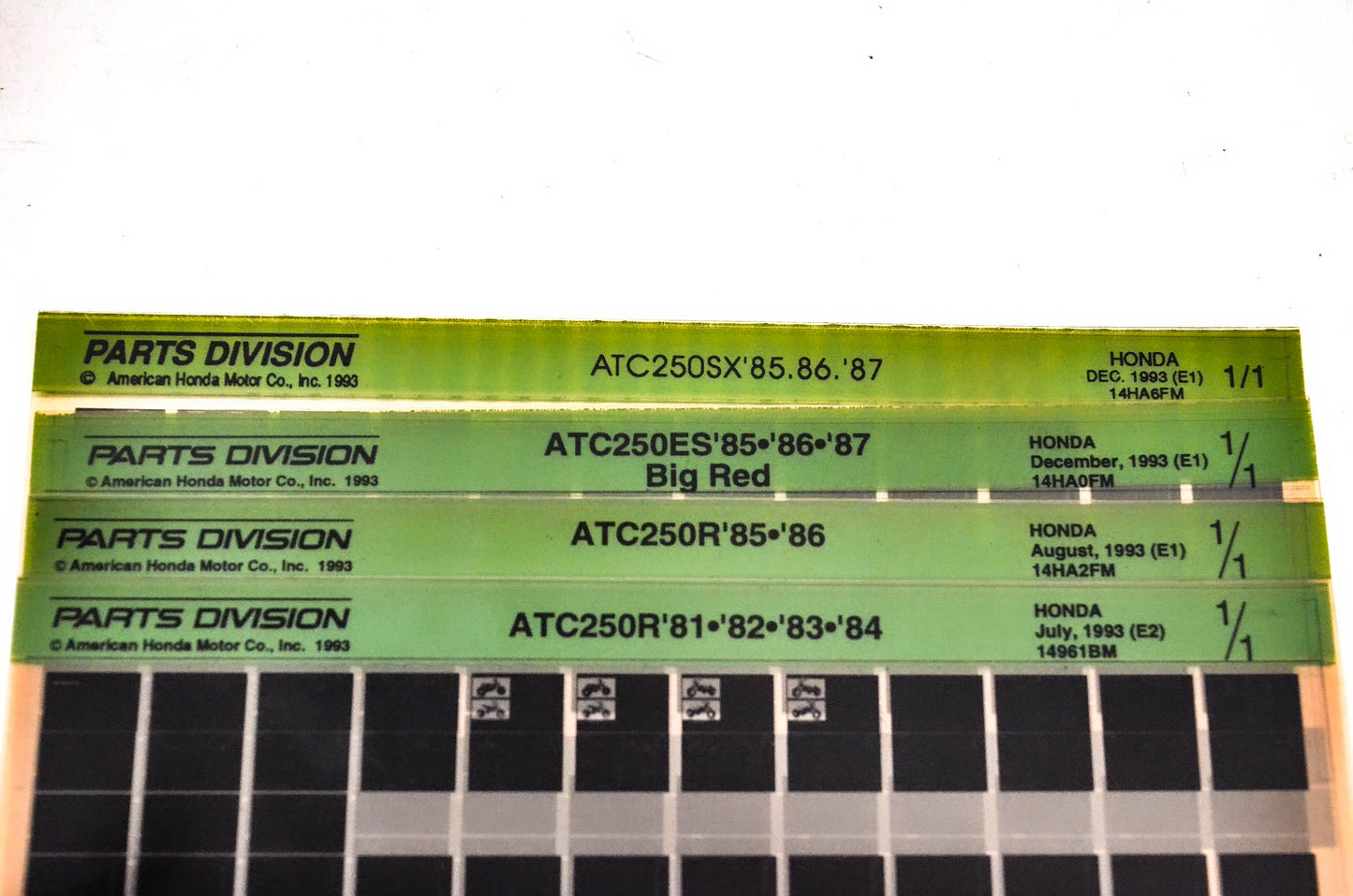 OEM Honda 14961BM ATC250R/ES/SX Microfiche Lot Of 4