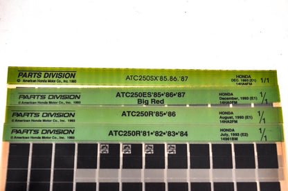 OEM Honda 14961BM ATC250R/ES/SX Microfiche Lot Of 4