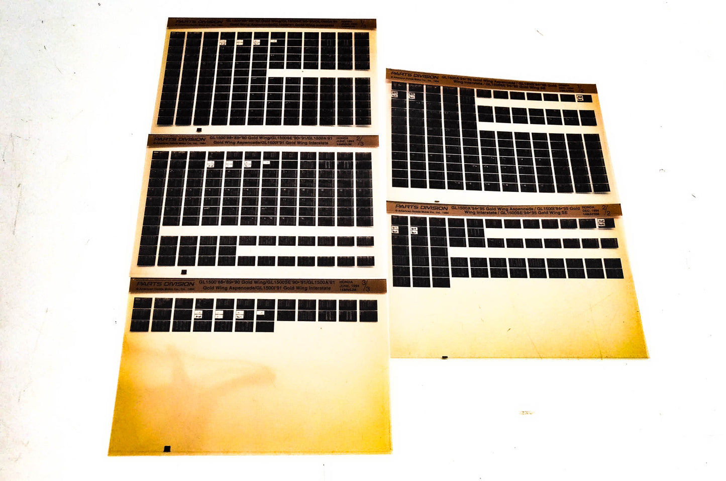 OEM Honda 14MAFRM Gold Wing GL1500 SE/A/I/ Microfiche Lot Of 5