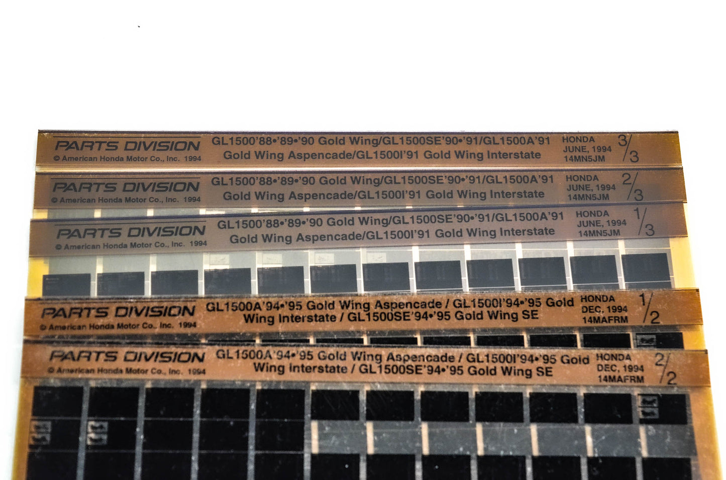 OEM Honda 14MAFRM Gold Wing GL1500 SE/A/I/ Microfiche Lot Of 5