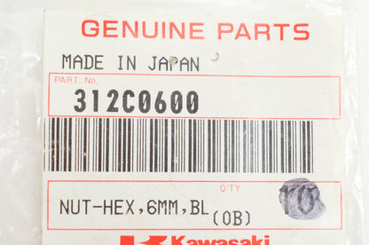 New OEM Kawasaki 312C0600 Hex Nut NOS