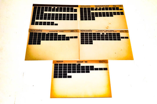 OEM Honda NU50 NQ50/D NN50MD NT650 NS50F Microfiche Lot Of 5