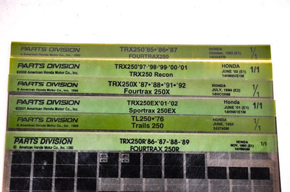 OEM Honda 243760M TL250 TRX250/R/X/EX Microfiche Lot Of 6