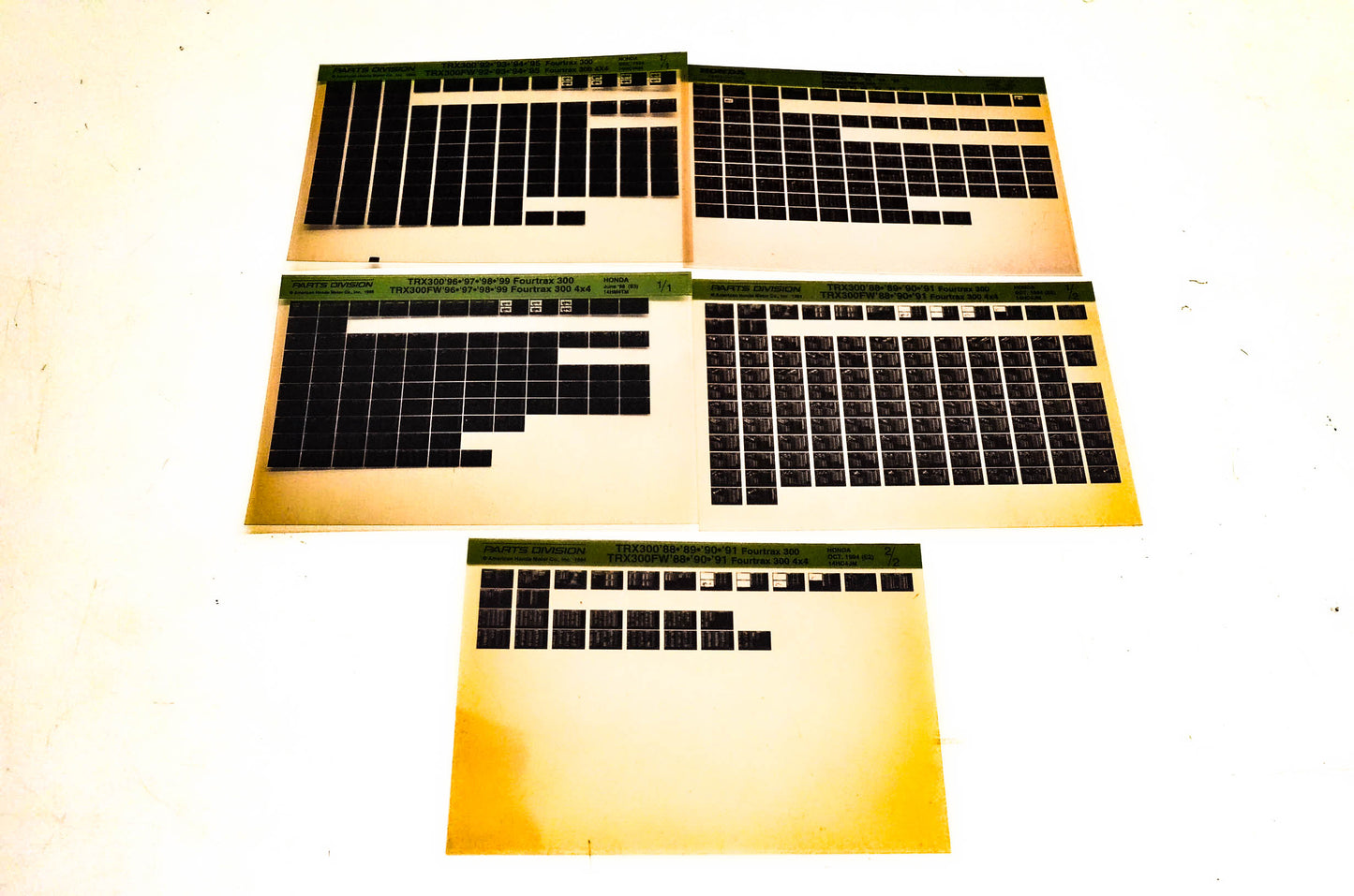 OEM Honda 14HC4NEF TRX300/FW Microfiche Lot Of 5