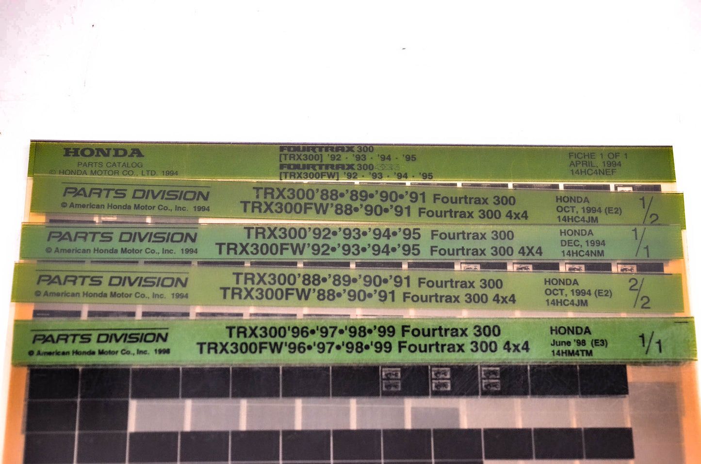 OEM Honda 14HC4NEF TRX300/FW Microfiche Lot Of 5
