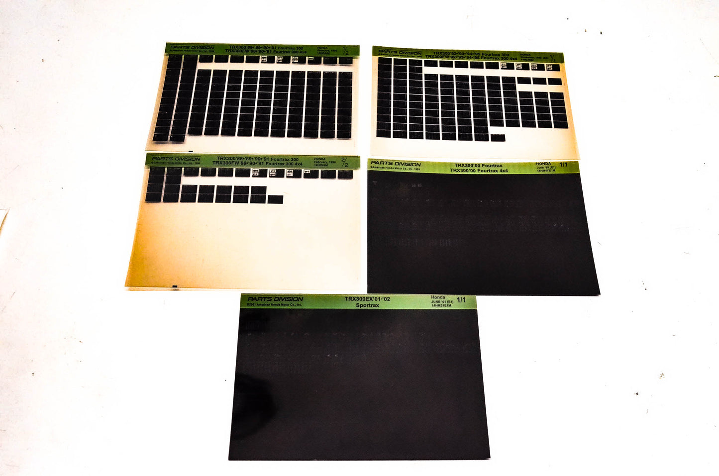 OEM Honda 14HM31E1M TRX300/EX/FW Microfiche Lot Of 5