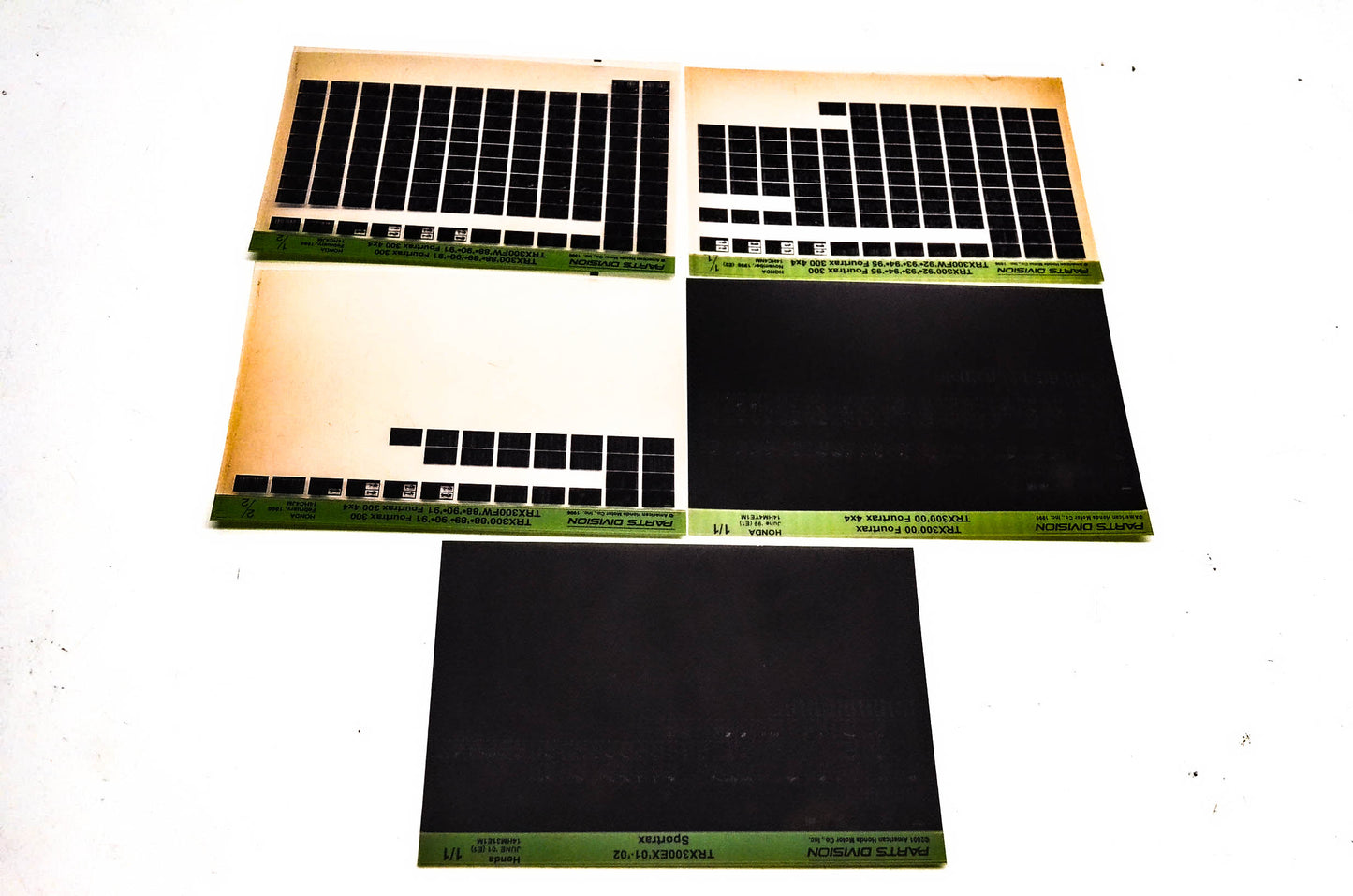 OEM Honda 14HM31E1M TRX300/EX/FW Microfiche Lot Of 5