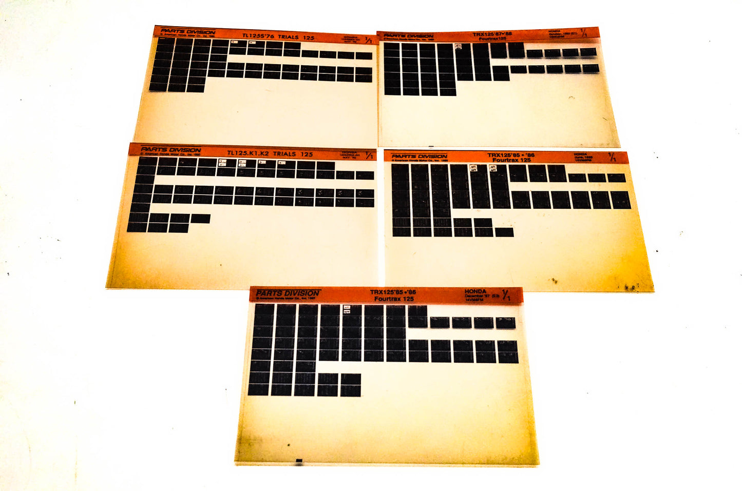 OEM Honda 14HC3HM TL125/S TRX125 Microfiche Lot Of 5