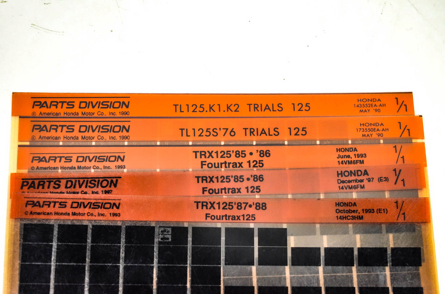 OEM Honda 14HC3HM TL125/S TRX125 Microfiche Lot Of 5