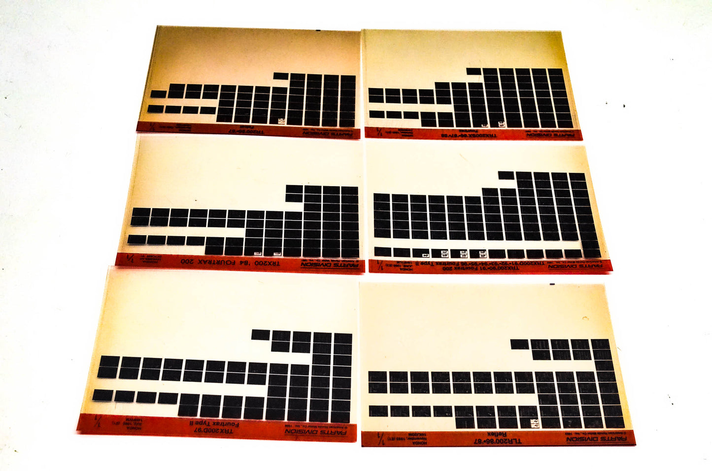 OEM Honda 14KJ2GM TLR200 TR200 TRX200/D/SX Microfiche Lot Of 6