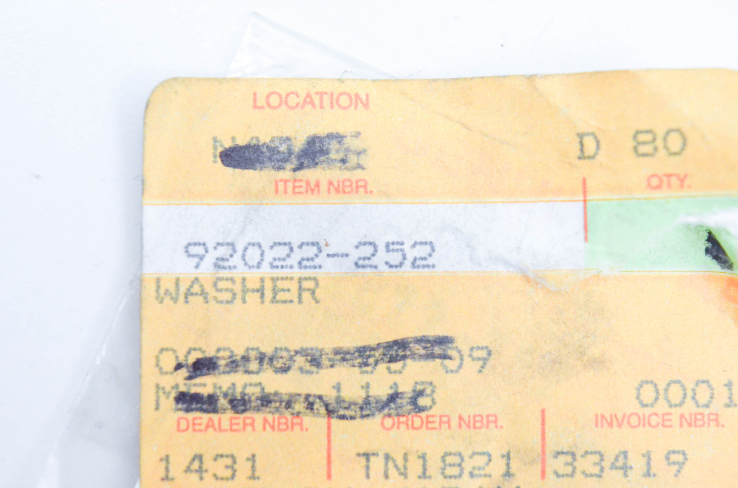 New OEM Kawasaki 92022-252 Washer NOS