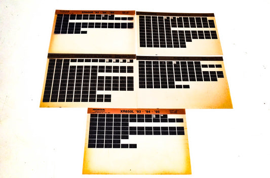 OEM Honda XR600R Xl600R XL600V XR650L Microfiche Lot Of 5