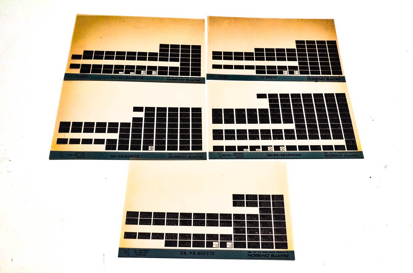 OEM Honda XL350 XR350R XL350R Microfiche Lot Of 5
