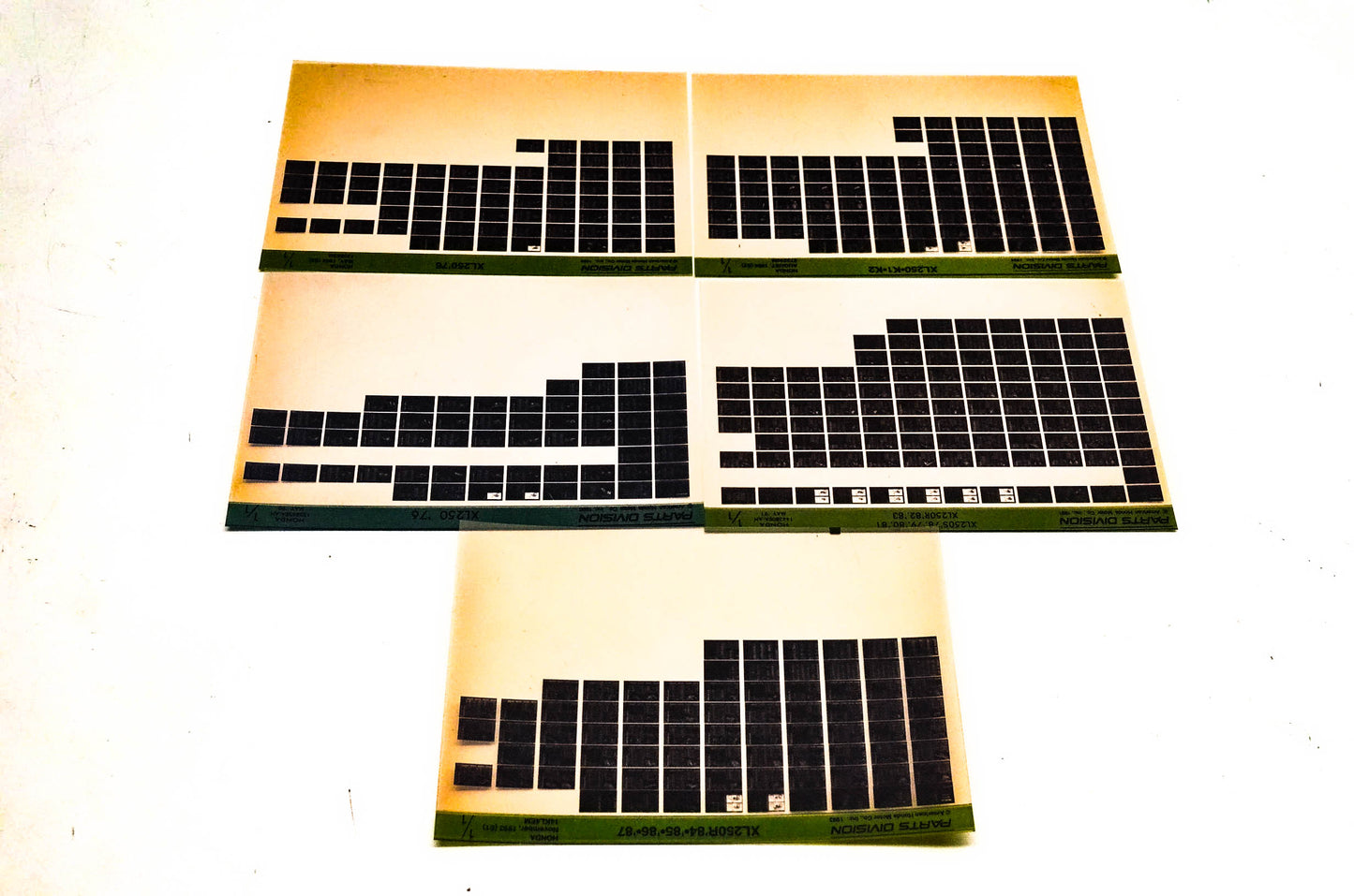 OEM Honda 133863M XL250/S/R Microfiche Lot Of 5