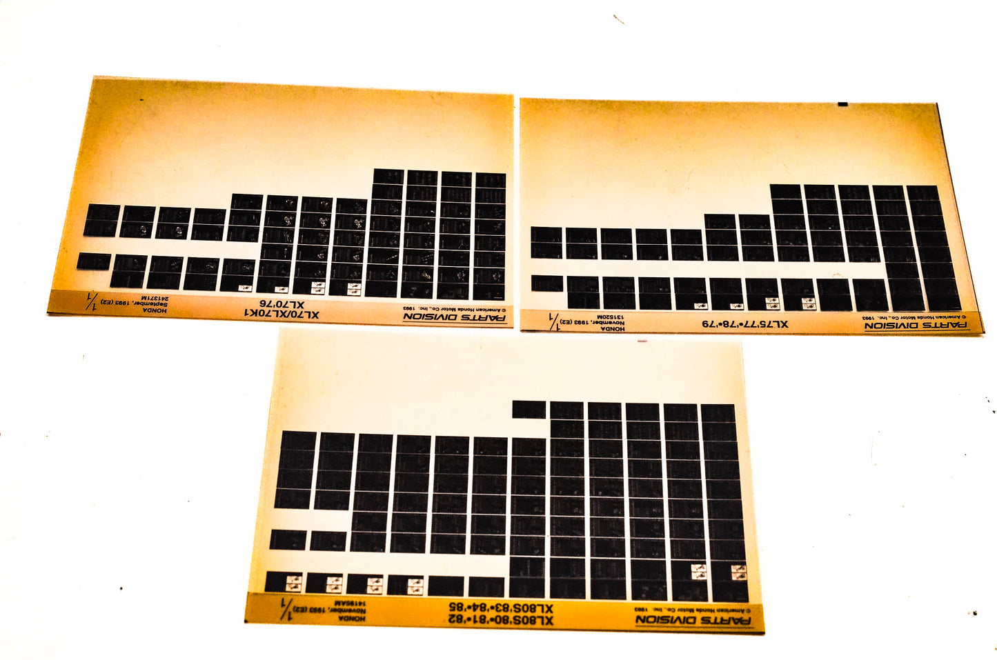 OEM Honda 241371M XL70 XL75 XL80S Microfiche Lot Of 3