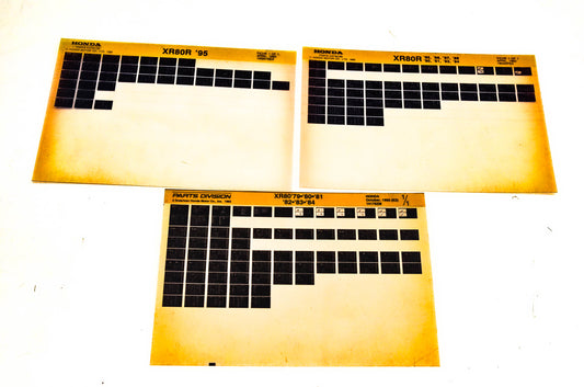 OEM Honda 14176ZM XR80/R Microfiche Lot Of 3