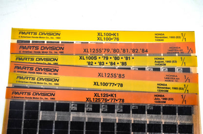 OEM Honda 133643M XL100/S XL125/S Microfiche Lot Of 6