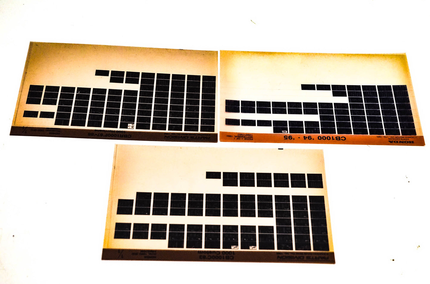 OEM Honda 14MZ1REC CBR1000F CB1000/C Microfiche Lot Of 3