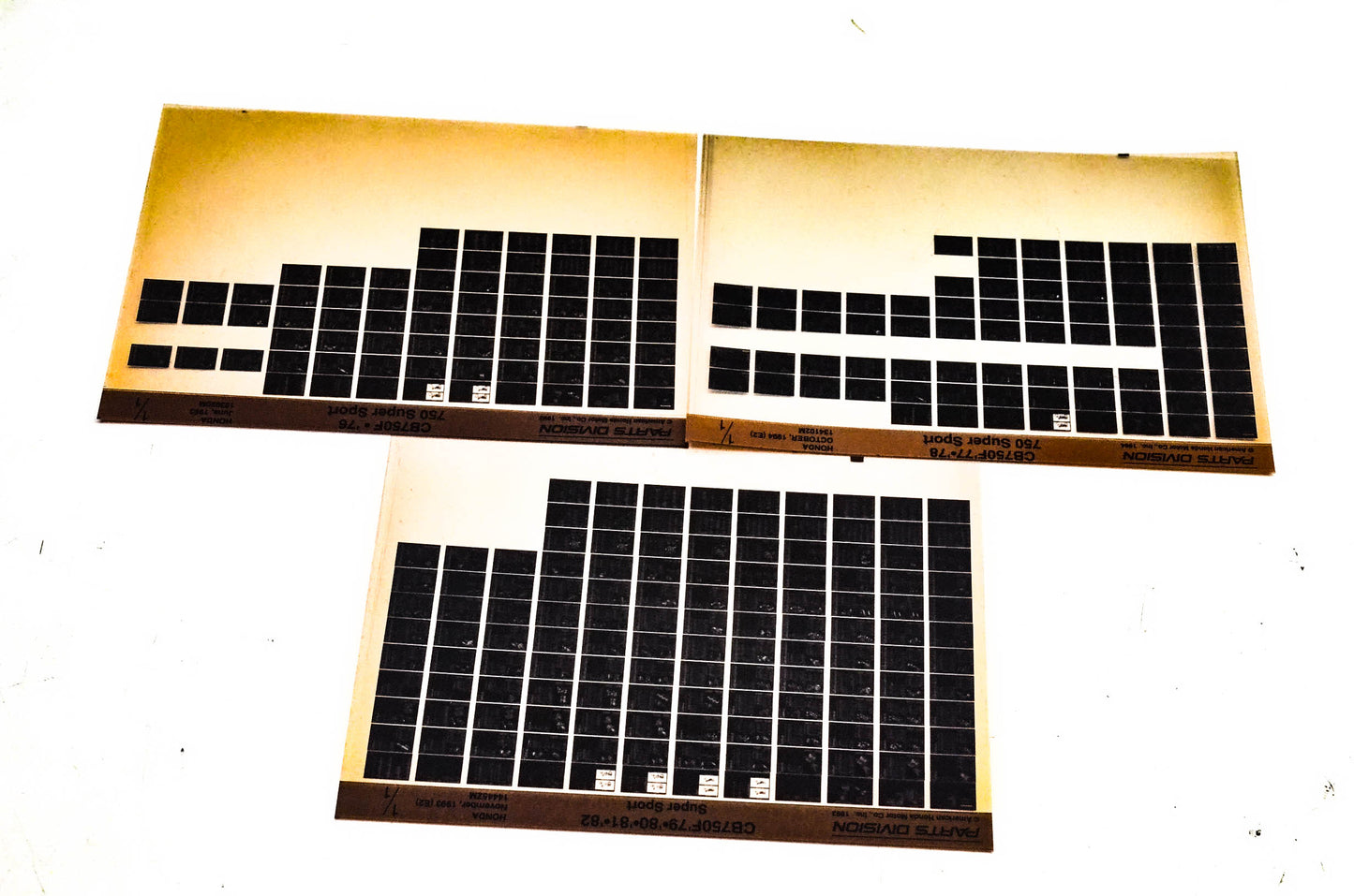 OEM Honda 133920M CB750F Super Sport Microfiche Lot Of 3