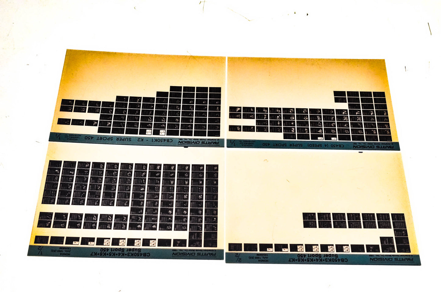 OEM Honda CB401 K1/K2 /K3/K4/K5/K6/K7 Microfiche Lot Of 4