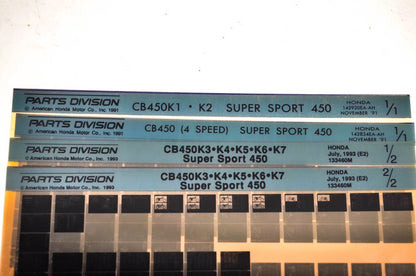 OEM Honda CB401 K1/K2 /K3/K4/K5/K6/K7 Microfiche Lot Of 4