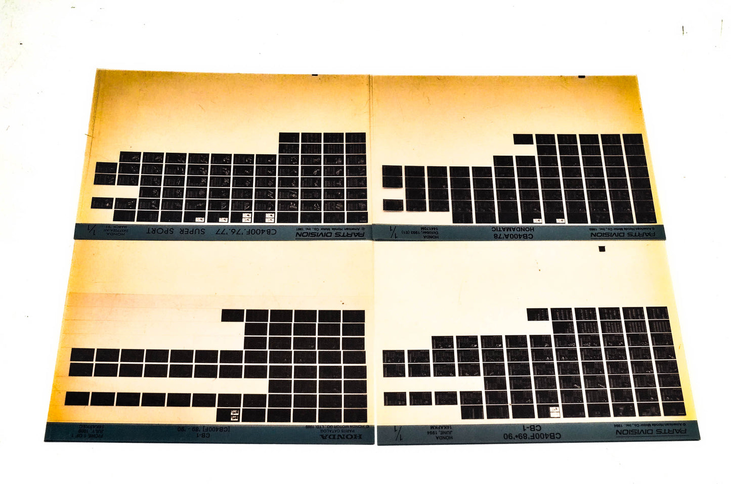 OEM Honda 243770EA-AH CB400/F/A Microfiche Lot Of 4