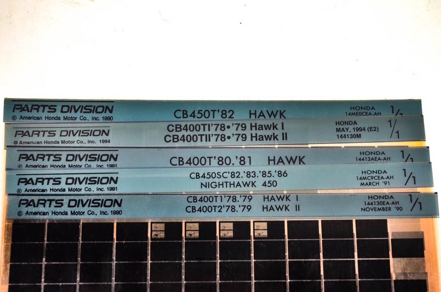 OEM Honda 14ME0CEA-AH CB450T/TI/TII/SC Microfiche Lot Of 5
