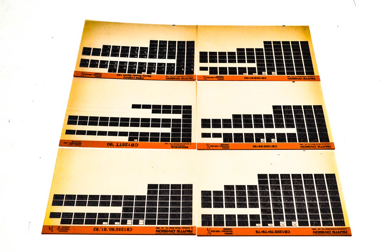 OEM Honda 173241M CB92 CB125S/TT Microfiche Lot Of 6