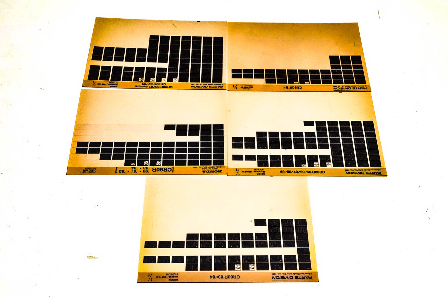 OEM Honda 14GF5DM CR60R CR80R Microfiche Lot Of 5