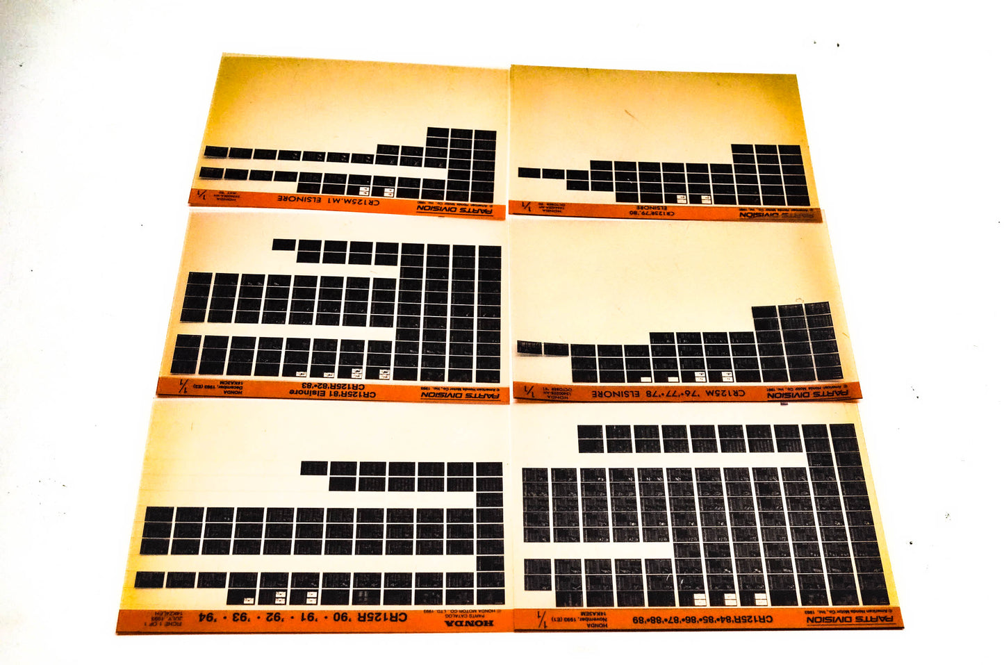 OEM Honda 14KA3CM CR125R CR125M/M1 Microfiche Lot Of 6