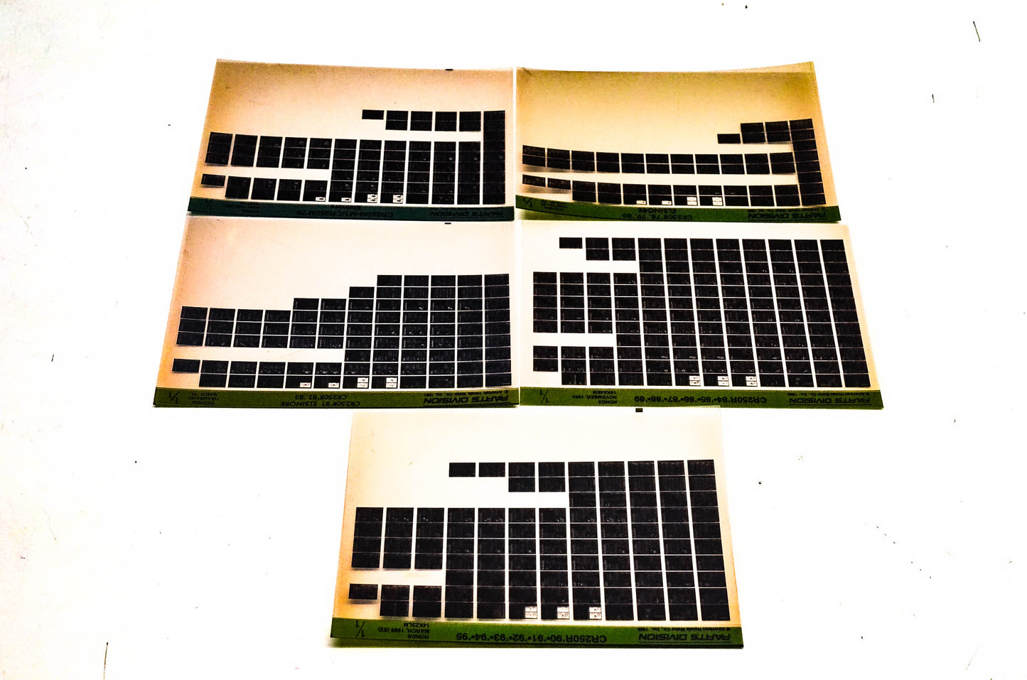 OEM Honda 133811M CR250/R/M/M1 Microfiche Lot Of 5