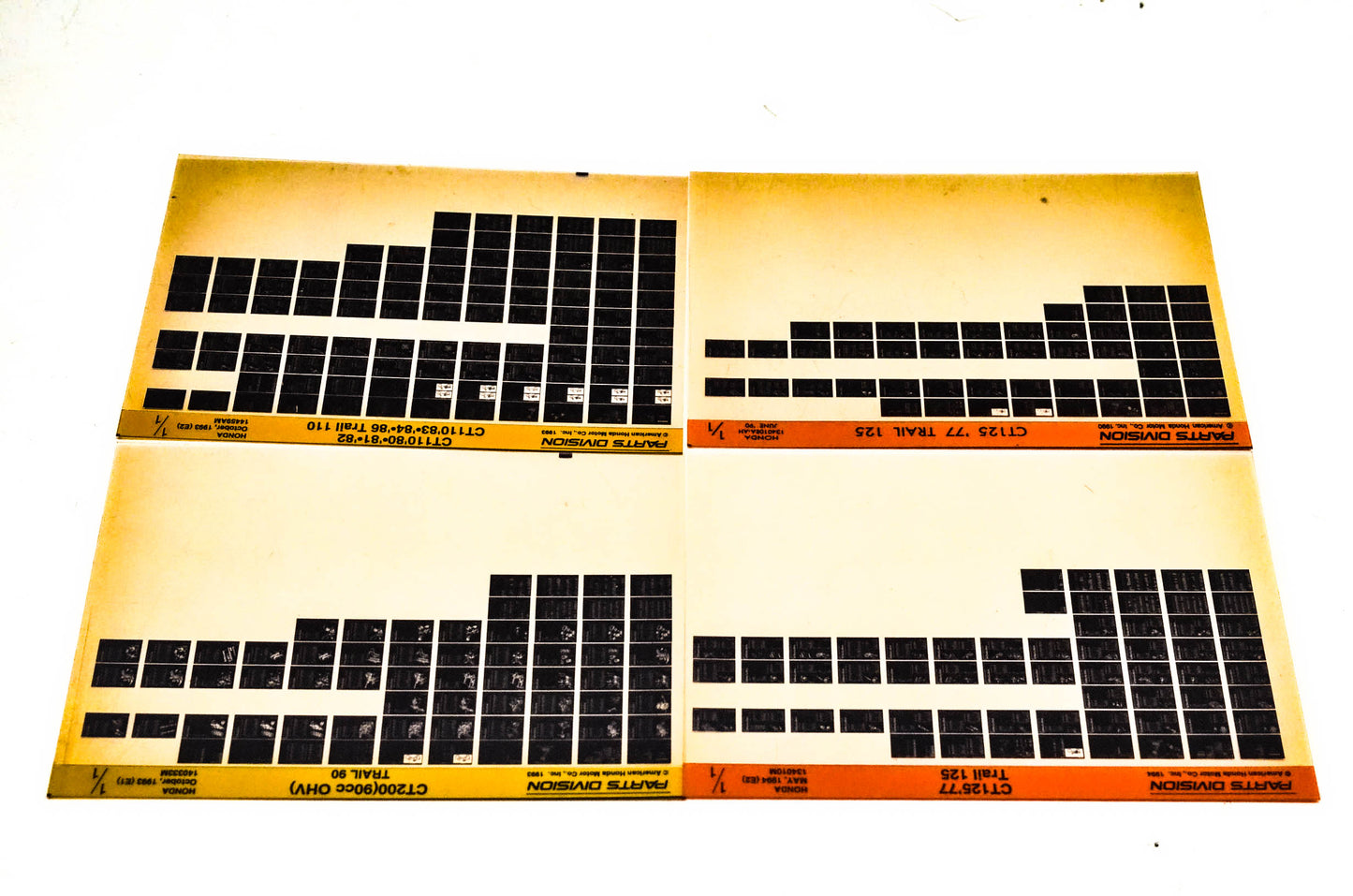 OEM Honda CT110 CT125 CT200 Trail Microfiche Lot Of 4