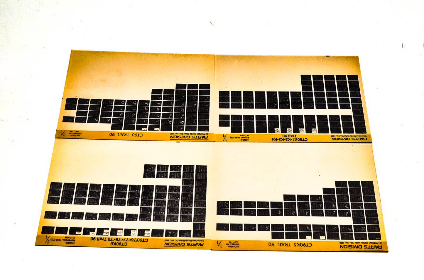 OEM Honda CT90 K1/K2/K3/K4/K5/K6 Trail 90 Microfiche Lot Of 4