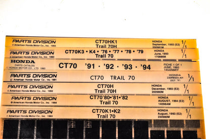 OEM Honda CT70 K1/K2/K3/K4 CT70H/K1 Trail 70 Microfiche Lot Of 7