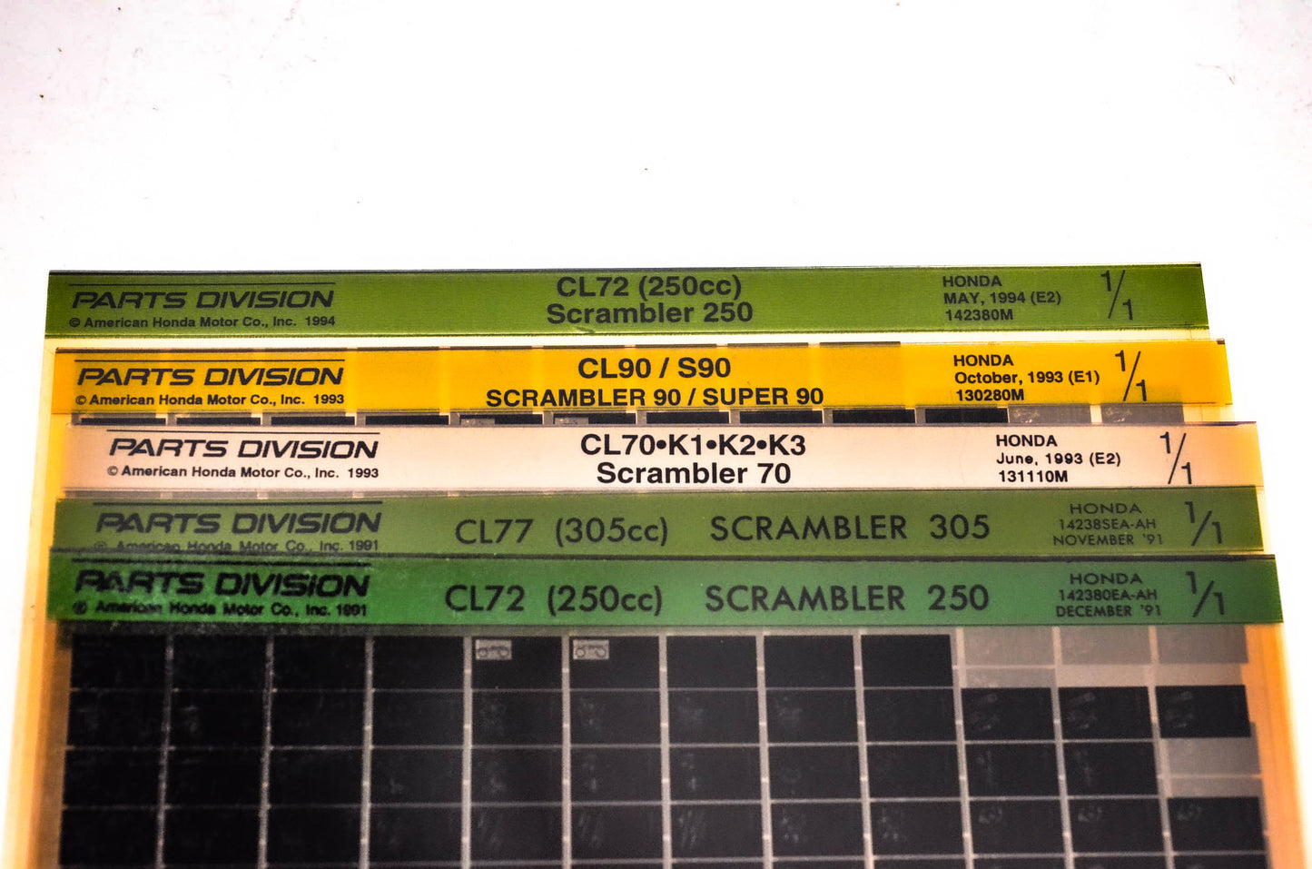 OEM Honda CL70 CL72 CL77 CL90 S90 Microfiche Lot Of 5