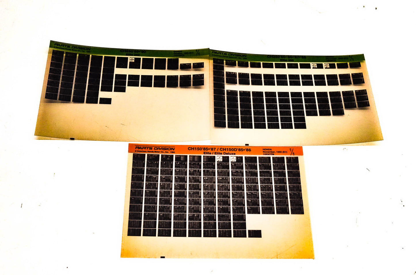 OEM Honda 14KN7FM CH150 /D CH250 Microfiche Lot Of 3