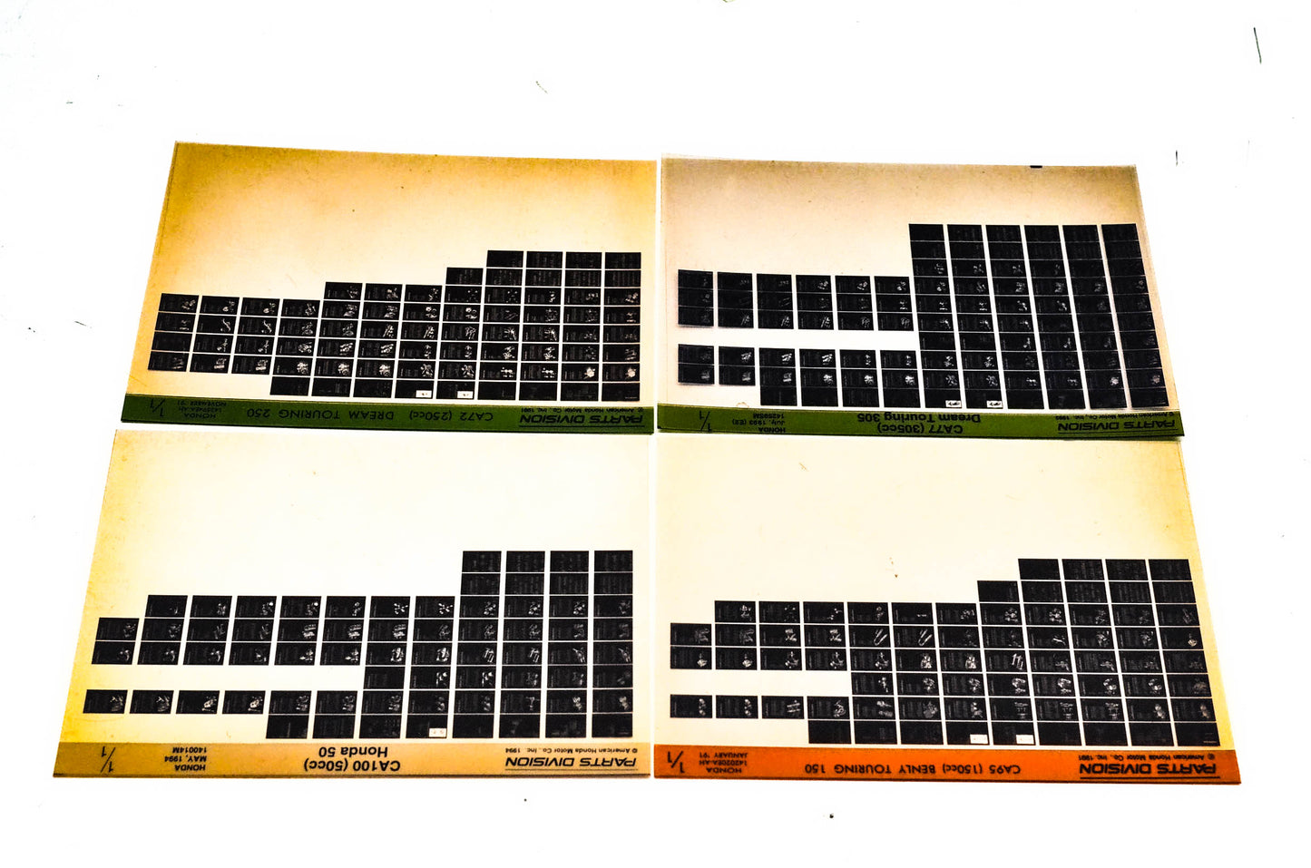 OEM Honda 142594EA-AH CA72 CA77 CA95 CA100 Microfiche Lot Of 4