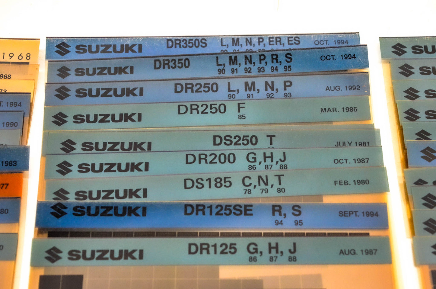 OEM Suzuki Microfiche Lot Of 50