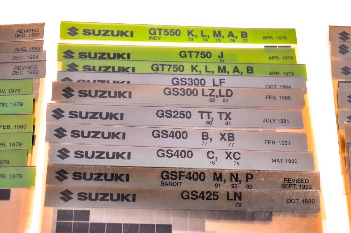 OEM Suzuki Microfiche Lot Of 40