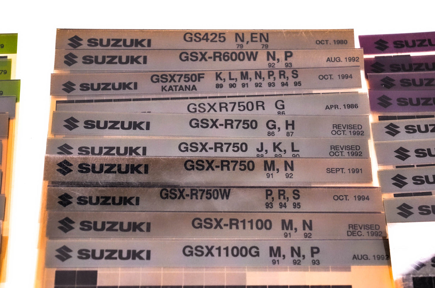 OEM Suzuki Microfiche Lot Of 40
