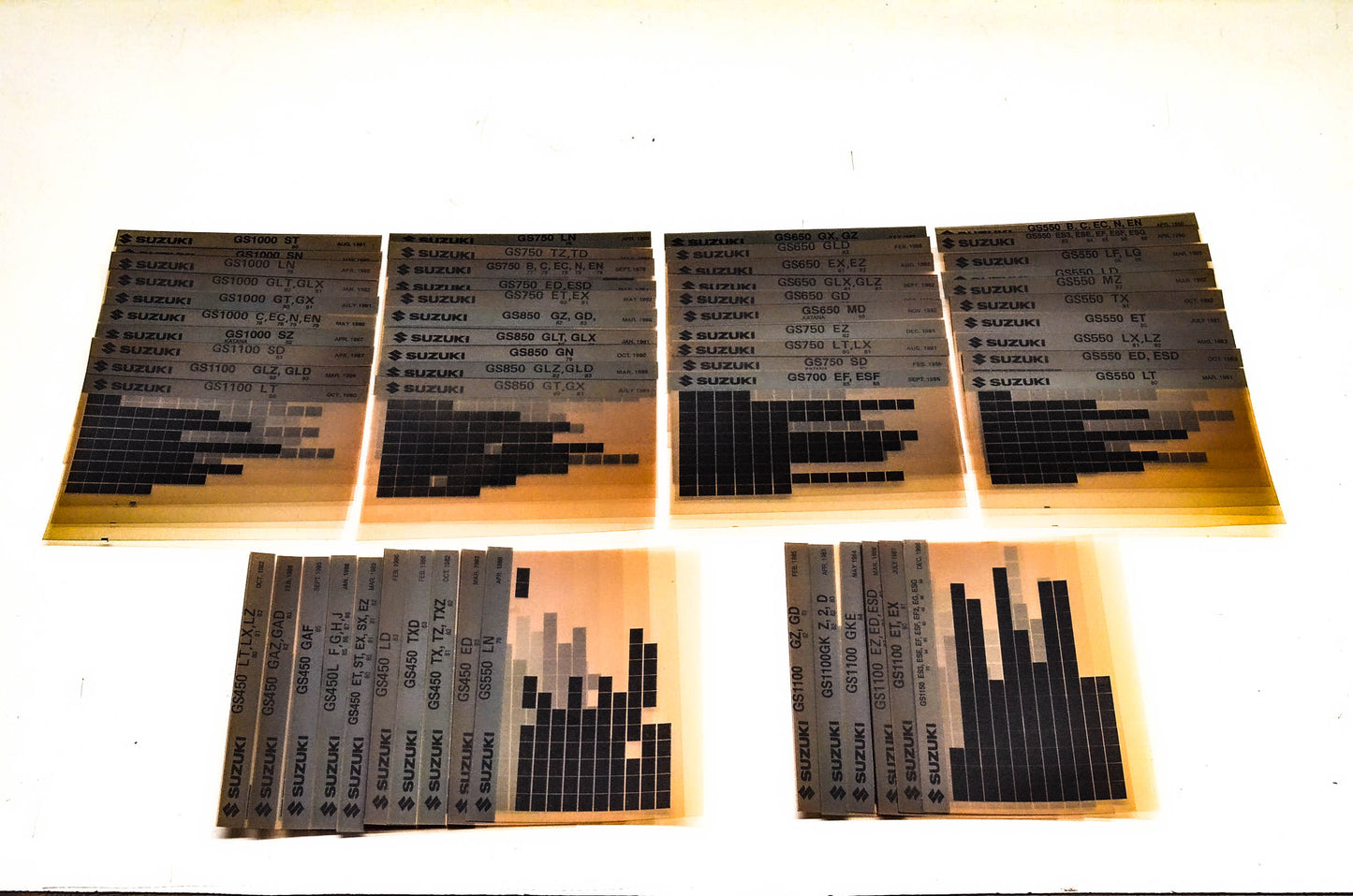 OEM Suzuki Microfiche Lot Of 56